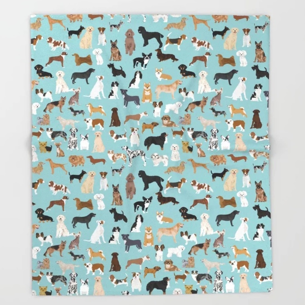 Society6 All Dog Breeds Print Throw Blanket